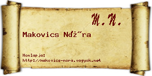 Makovics Nóra névjegykártya